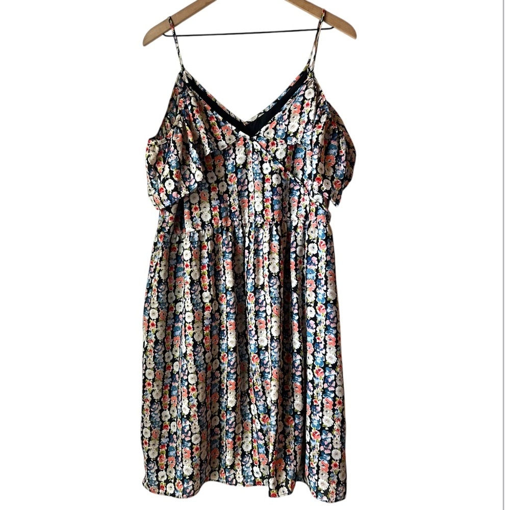 J.CREW Multi-Color Floral Off The‎ Shoulder Ruffle Tiered Dress Size 18